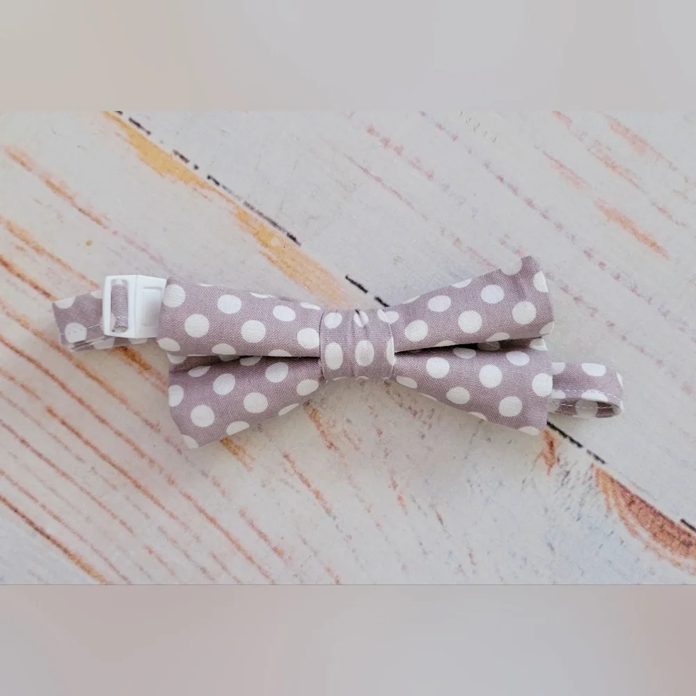 Trendy Ties Gray Polka Dot Kids Bow Tie